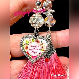 Mother’s Day Tassel key chain zipper pull purse bling